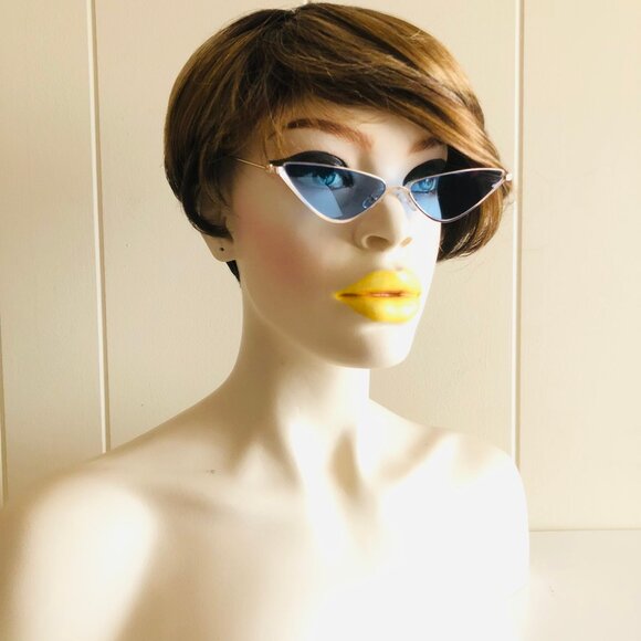 Slim Chrome Cateye Sunglasses - Picture 10 of 10